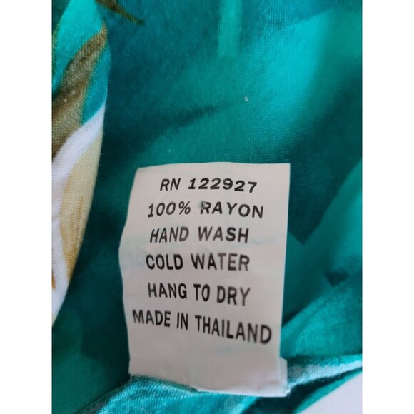 Unity Trading Hawaii Sarong Wrap Turquoise Floral Print 100% Rayon One Size Fits - Picture 5 of 7